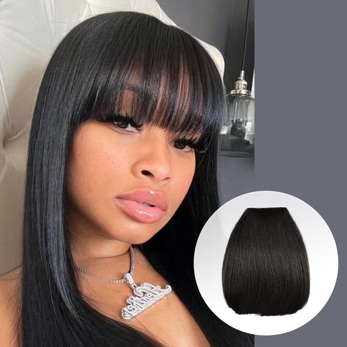 bangs hairstyle for round face to look slim