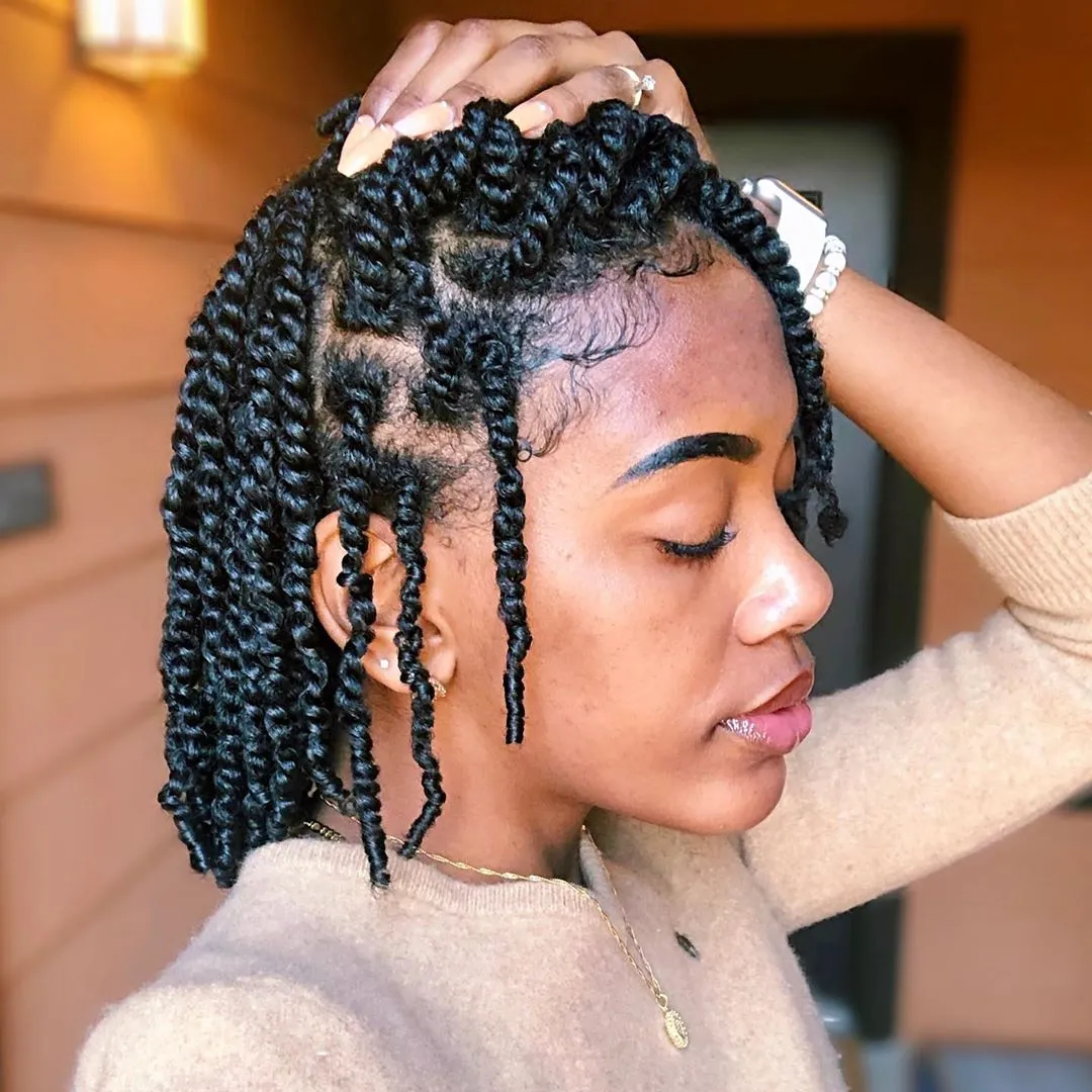 mini twists on natural hair