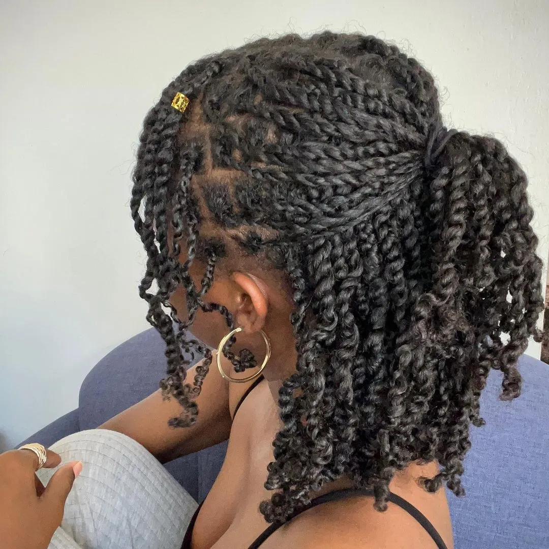 mini twists on natural hair