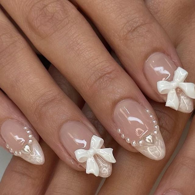 Pink and white nails